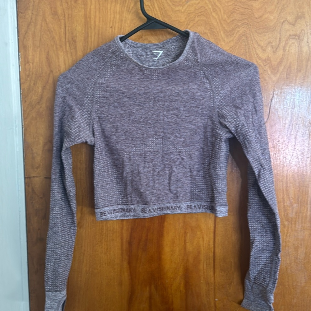 Gym shark long sleeve crop workout top